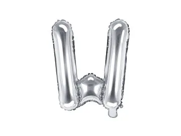icon_FB2M-W-018_01_S Air-Filled Folienballon Buchstabe "W'', 35cm, silber