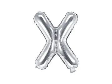 icon_FB2M-X-018_01_S Air-Filled Folienballon Buchstabe "X'', 35cm, silber