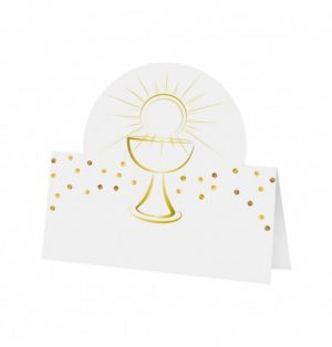 6 Tischkarten Kommunion 8X8CM