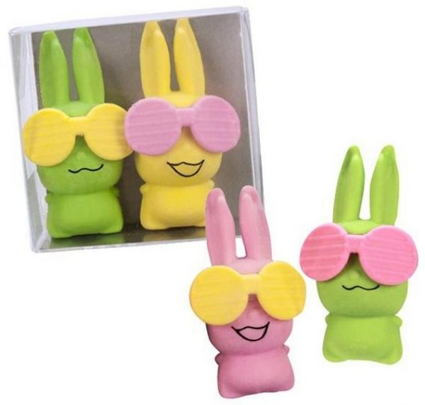 Trendhaus Radiergummi Bunnys 2er-Pack 4,5x4,5cm sortiert
