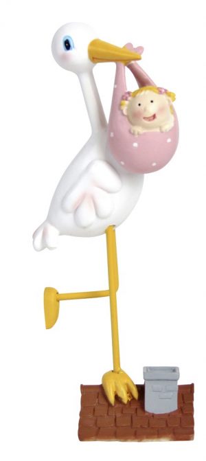 10400410_5181 Storch mit Baby rosa 17,5cm