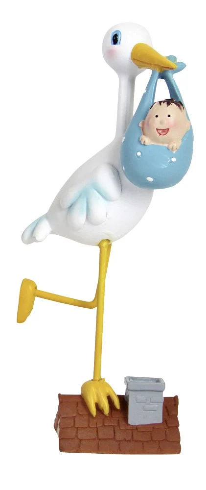 10400420_5182 Storch mit Baby hellblau 17,5cm