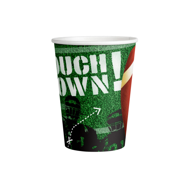4655110-9912277_66-2-3-600 8 Becher Touchdown! Papier 250 ml