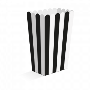 8 Popcorn-Boxen schwarz, 8,5 × 8,5 × 18 cm