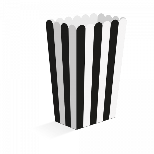 4908 8 Popcorn-Boxen schwarz, 8,5 × 8,5 × 18 cm