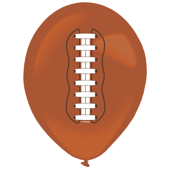 5307253-9912285-2-3-338 6 Latexballons Touchdown! 1-seitiger Druck 27,5 cm / 11"