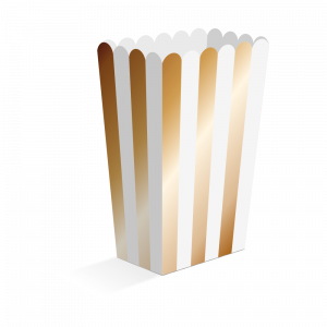 8 Popcorn-Boxen gold, 8,5 × 8,5 × 18 cm
