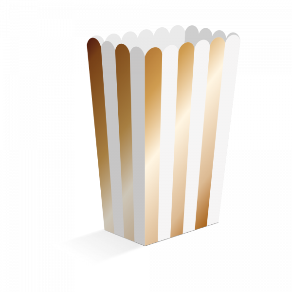 8 Popcorn-Boxen gold, 8,5 × 8,5 × 18 cm