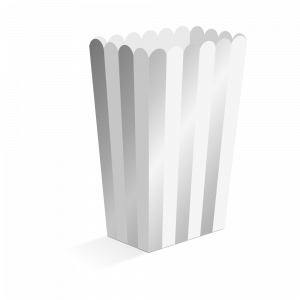 8 Popcorn-Boxen silber, 8,5 × 8,5 × 18 cm