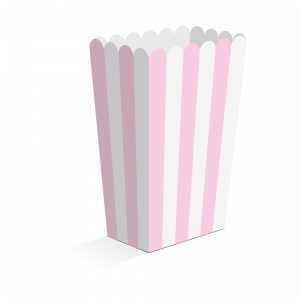 8 Popcorn-Boxen rosa, 8,5 × 8,5 × 18 cm