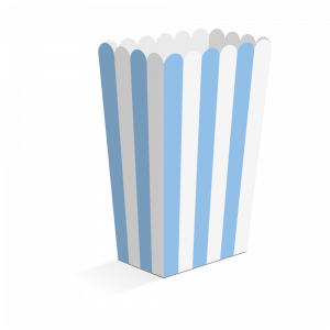 8 Popcorn-Boxen hellblau, 8,5 × 8,5 × 18 cm