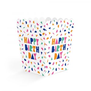 8 Snack Boxes Happy Birthday 6,3×6,3×10,5 cm