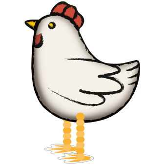 7854042-9919884-2-3-338 Folienballon Walking Balloon Henne 53cm