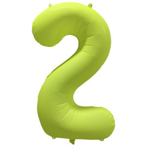Folienballon Nummer 2 neon-gelb 86 cm