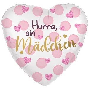 Standard Folienballon "Hurra, ein Mädchen" 36cm