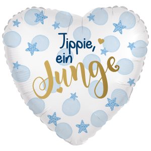 9075485-1_10551-2-3-600 Standard Folienballon "Jippie, ein Junge" Boy 36cm