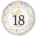 Folienballon "Hello 18"- 45cm