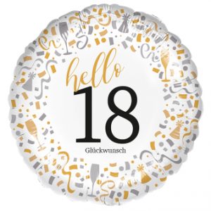Folienballon "Hello 18"- 45cm