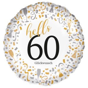 9075493-1_10559-2-3-600 Folienballon "Hello 60" 36cm