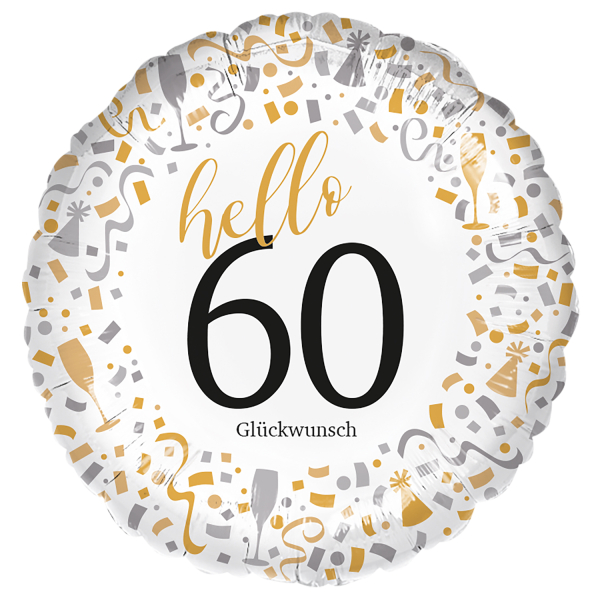 9075493-1_10559-2-3-600 Folienballon "Hello 60" 36cm