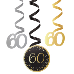 6 Deko-Spiralen 60 Starlight Birthday Papier / Folie 61 cm