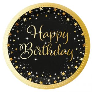 8 Teller Starlight Birthday Happy Birthday Papier 23cm