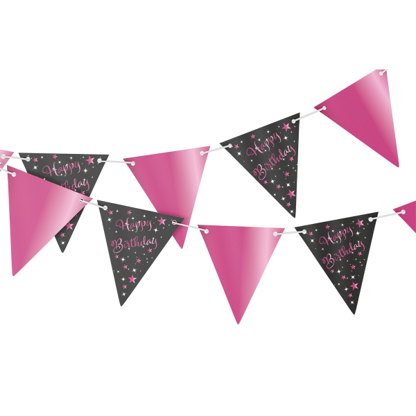 9084218-1_30419-2-3-600 Wimpelkette Starlight Birthday pink Papier