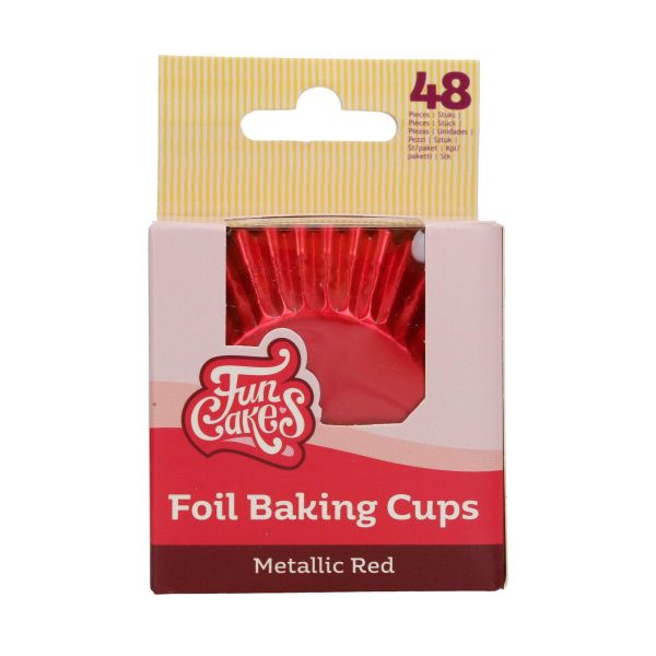 FunCakes Folie Backförmchen - Metallic-Rot pk/48