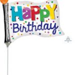 Air filled Mini Shape Happy Birthday Flag Folienballon