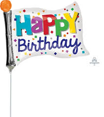 Air filled Mini Shape Happy Birthday Flag Folienballon