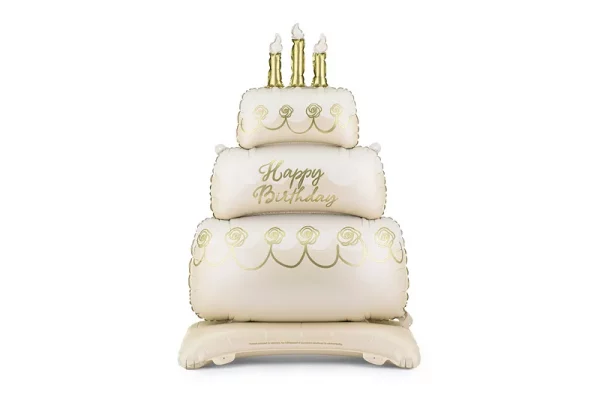 Air filled Stehender Folienballon Torte, 70x100 cm