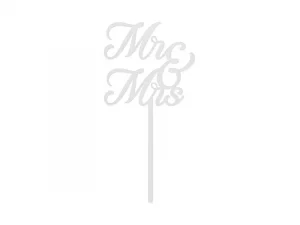 big_KPT81-008_01_S MR & MRS Acryl-Tortentopper, Weiß, 16.5 cm