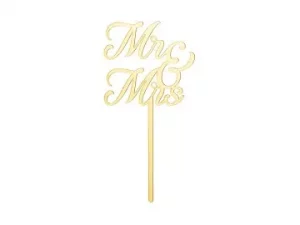 icon_KPT81-019_01_S MR & MRS Acryl-Tortentopper, Gold, 16.5 cm