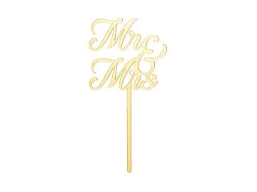 icon_KPT81-019_01_S MR & MRS Acryl-Tortentopper, Gold, 16.5 cm