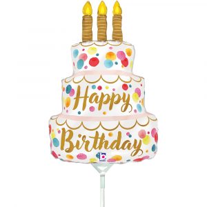 Air filled Satin Birthday Cake 35cm