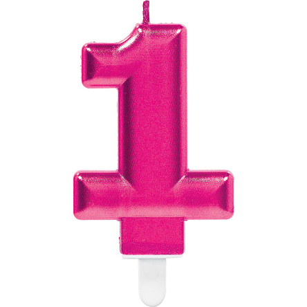 Zahlenkerze 1 Sparkling Celebrations Pink 8cm