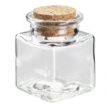 Mini-Dekoglas Viereck mit Korken 4,5x4,5x6cm