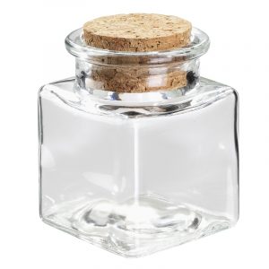 Mini-Dekoglas Viereck mit Korken 4,5x4,5x6cm