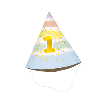 Partyhütchen 1st Birthday Rainbow Papier