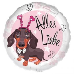 9075461-1_10527-2-3-338 Standard -Dackel Alles Liebe -Folienballon 45 cm