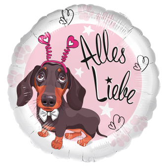 Standard -Dackel Alles Liebe -Folienballon 45 cm