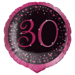Folienballon Holographic Starlight Birthday Pink 30