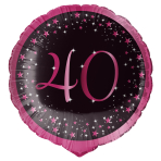Folienballon Holographic Starlight Birthday Pink 40