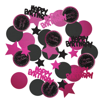 9084220-1_30421-2-3-338 Konfetti Happy Birthday Pink Starlight Birthday Folie / Papier 34 g