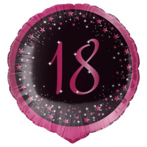Folienballon Holographic Starlight Birthday Pink 18