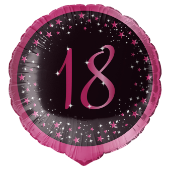 Folienballon Holographic Starlight Birthday Pink 18