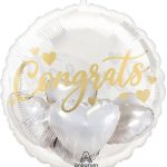 Folienballon Congrats with Hearts 50cm