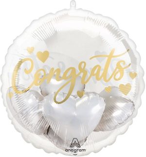 Folienballon Congrats with Hearts 50cm
