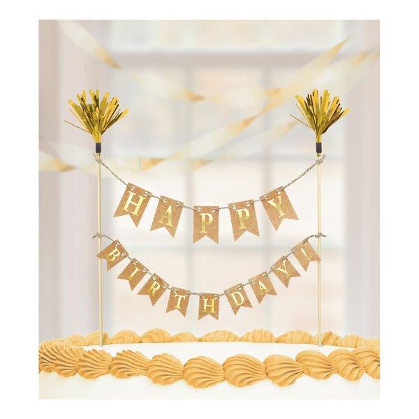 Happy Birthday Banner Cake Topper