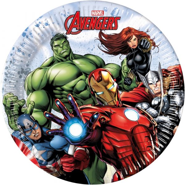 8 Pappteller 20 cm – Avengers Stones